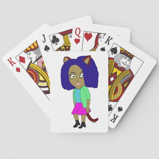 chibi catgirl pokerkaarten (Achterkant)