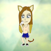 Chibi Catgirl Raamsticker (Vel 3)
