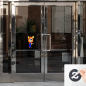 chibi catgirl raamsticker (Kantoordeur)