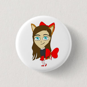 chibi catgirl ronde button 3,2 cm