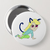 chibi catgirl ronde button 4,0 cm (Voorkant /achterkant)