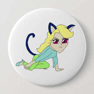 chibi catgirl ronde button 4,0 cm
