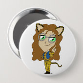chibi catgirl ronde button 4,0 cm (Voorkant /achterkant)