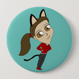 chibi catgirl ronde button 4,0 cm