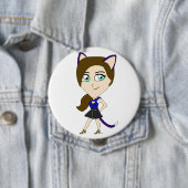 chibi catgirl ronde button 4,0 cm (In situ)
