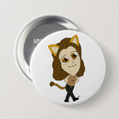 chibi catgirl ronde button 7,6 cm (Voorkant /achterkant)