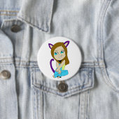 chibi catgirl ronde button 7,6 cm (In situ)