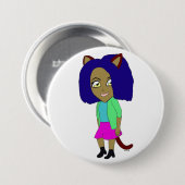 chibi catgirl ronde button 7,6 cm (Voorkant /achterkant)