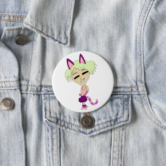 chibi catgirl ronde button 7,6 cm (In situ)