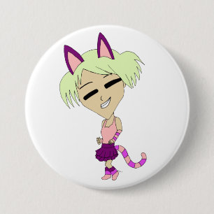 chibi catgirl ronde button 7,6 cm