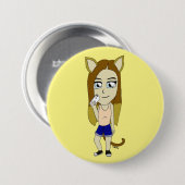Chibi Catgirl Ronde Button 7,6 Cm (Voorkant /achterkant)