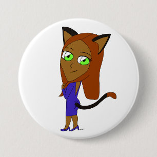 chibi catgirl ronde button 7,6 cm