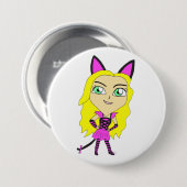 chibi catgirl ronde button 7,6 cm (Voorkant /achterkant)