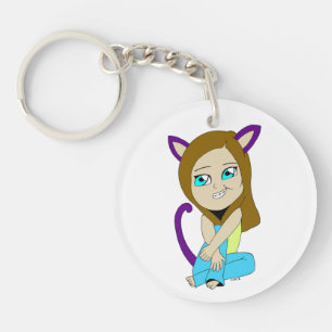 chibi catgirl sleutelhanger