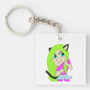 chibi catgirl sleutelhanger