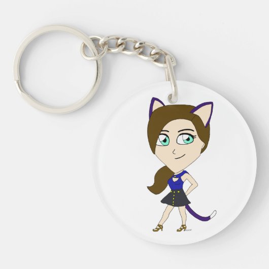 chibi catgirl sleutelhanger (Voorkant)
