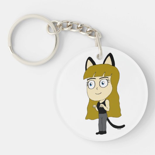 chibi catgirl sleutelhanger (Voorkant)