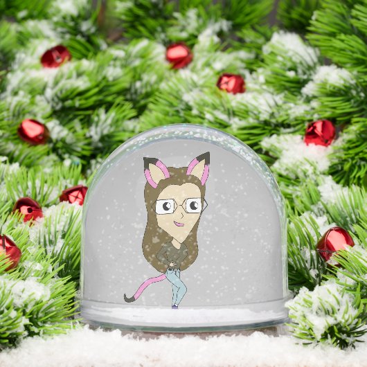 chibi catgirl sneeuwbol (Kerstmis)