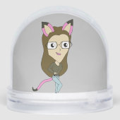 chibi catgirl sneeuwbol (Achterkant)