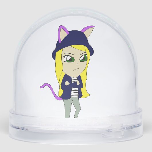 chibi catgirl sneeuwbol (Achterkant)