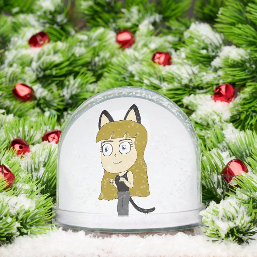 chibi catgirl sneeuwbol (Kerstmis)