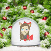 chibi catgirl sneeuwbol (Kerstmis)