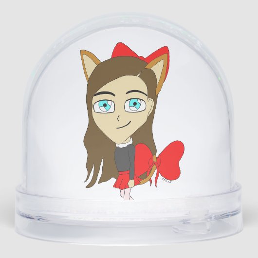 chibi catgirl sneeuwbol (Achterkant)