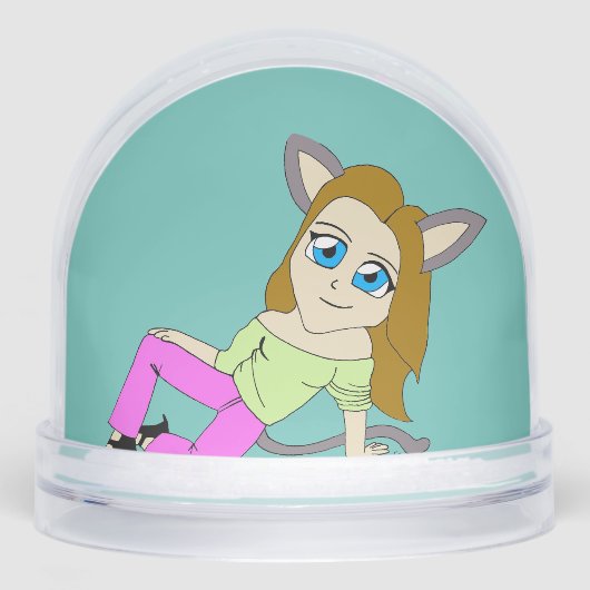 chibi catgirl sneeuwbol (Voorkant)