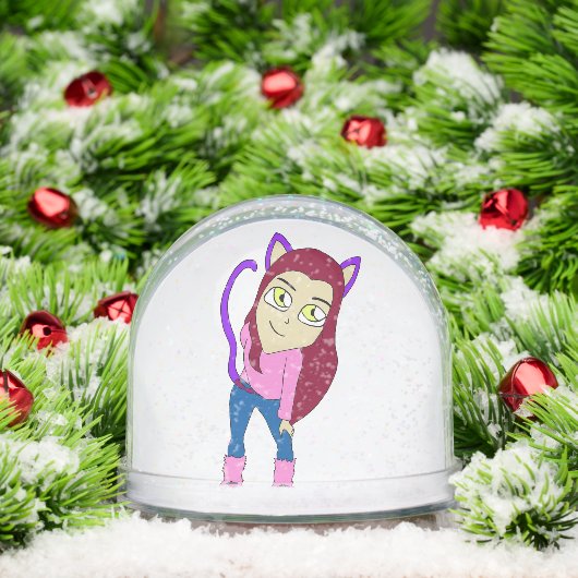 chibi catgirl sneeuwbol (Kerstmis)