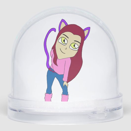 chibi catgirl sneeuwbol (Achterkant)