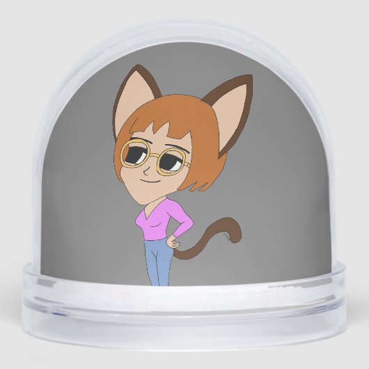 chibi catgirl sneeuwbol (Voorkant)