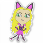 chibi catgirl sticker (Voorkant)
