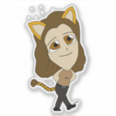 chibi catgirl sticker (Voorkant)