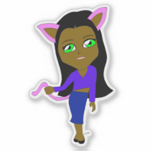 chibi catgirl sticker