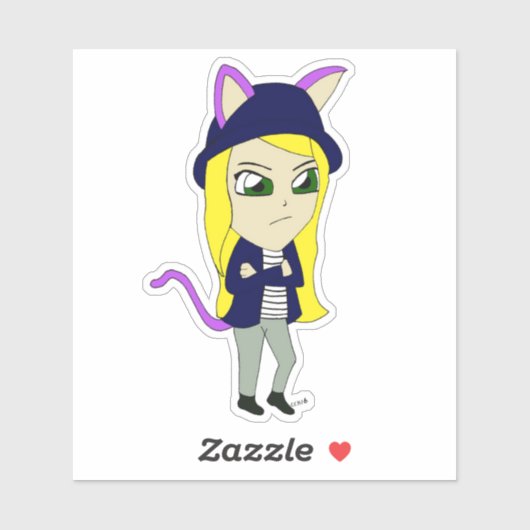 chibi catgirl sticker (Vel)