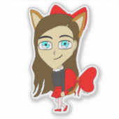 chibi catgirl sticker (Voorkant)