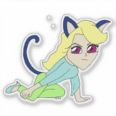 chibi catgirl sticker (Voorkant)
