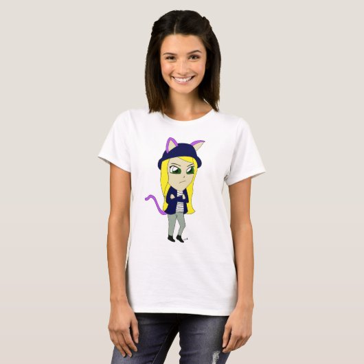 chibi catgirl t-shirt (Voorkant volledig)