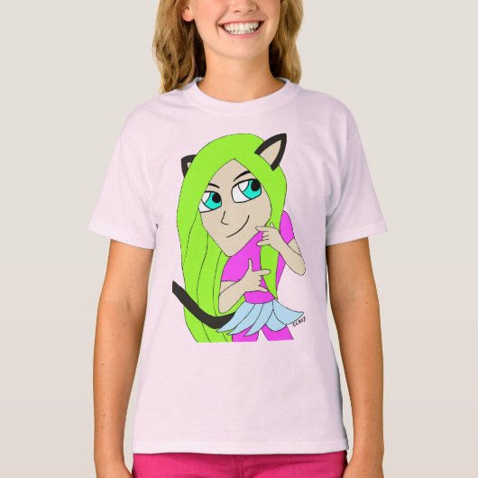 chibi catgirl t-shirt (Voorkant)