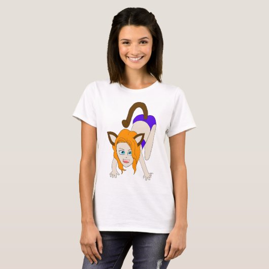 chibi catgirl t-shirt (Voorkant volledig)