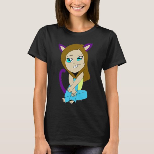 chibi catgirl t-shirt (Voorkant)