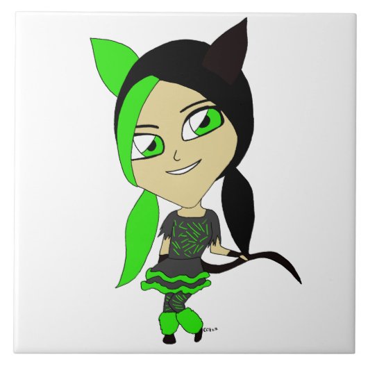 chibi catgirl tegeltje (Voorkant)