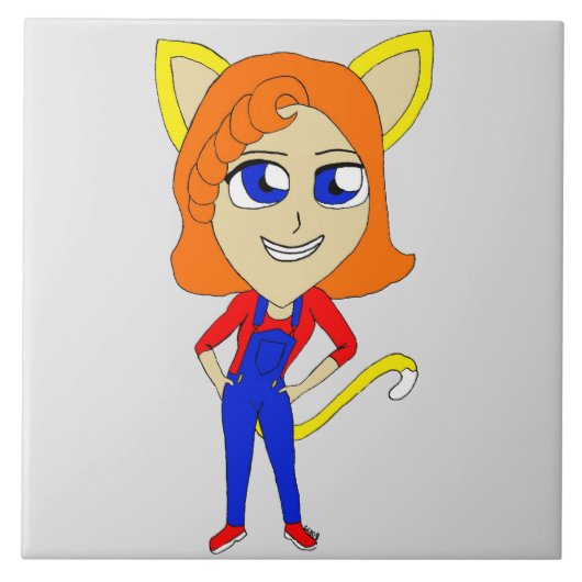 chibi catgirl tegeltje (Voorkant)
