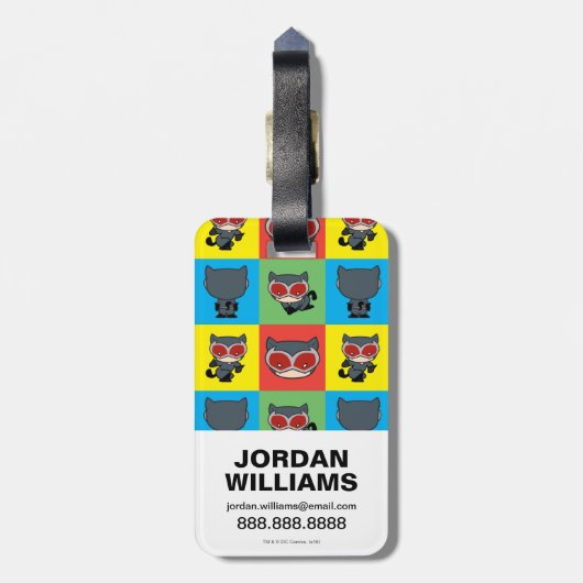 Chibi Catoman Character Poses Bagagelabel (Achterkant verticaal)