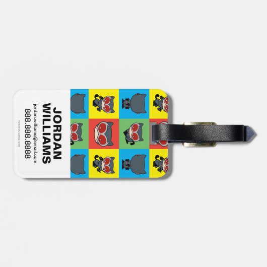 Chibi Catoman Character Poses Bagagelabel (Achterkant horizontaal)