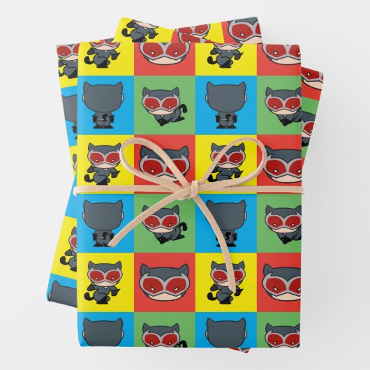 Chibi Catoman Character Poses Inpakpapier Vel (In situ)