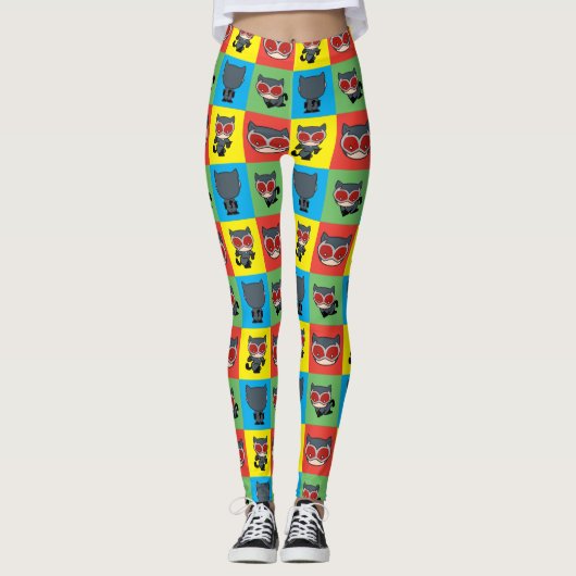 Chibi Catoman Character Poses Leggings (Voorkant)
