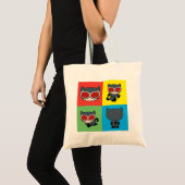Chibi Catoman Character Poses Tote Bag (Voorkant (product))
