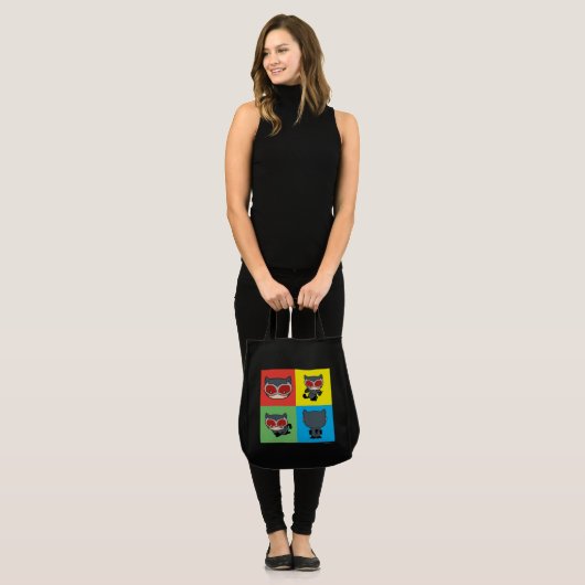 Chibi Catoman Character Poses Tote Bag (Voorkant (model))