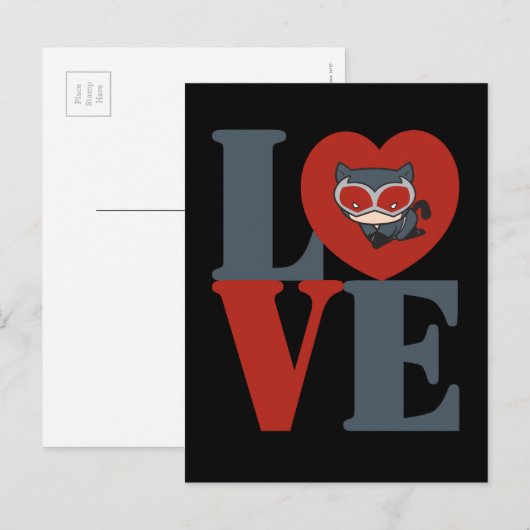Chibi Catoman LOVE Briefkaart (Voorkant / Achterkant)
